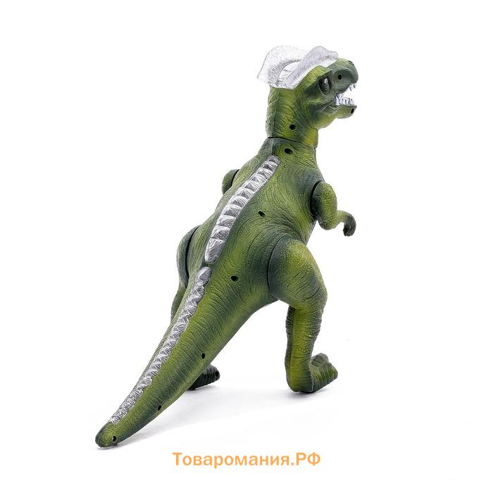 Динозавр радиоуправляемый T-Rex, световые и звуковые эффекты, работает от батареек, цвет зелёный