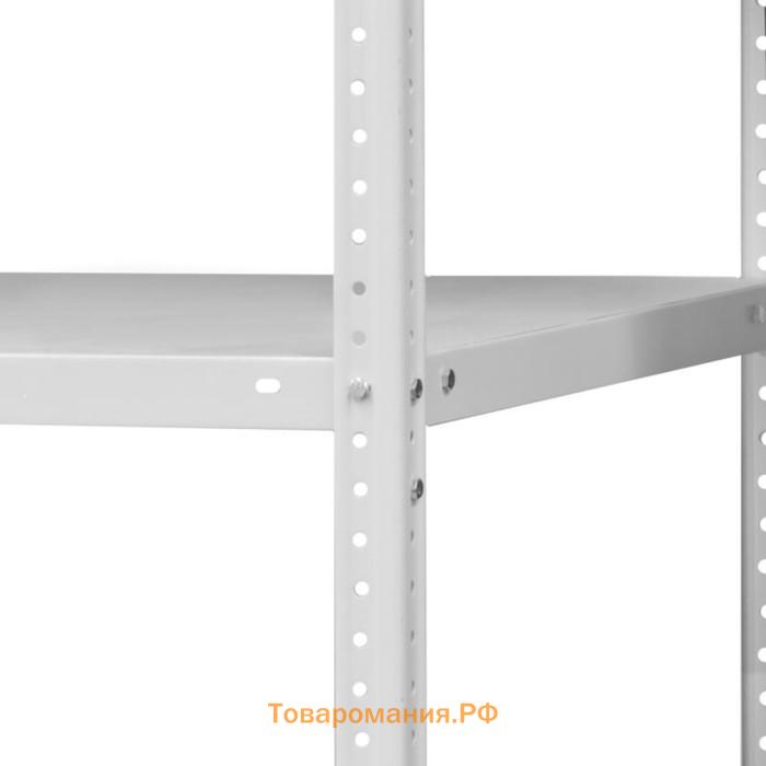 Стеллаж для склада ПАКС металл, напольный, металл, 4 полки, МС-183, 180×75×30 см, серый