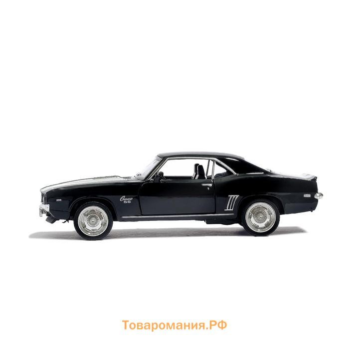 Машина металлическая CHEVROLET CAMARO SS, 1:32, открываются двери, инерция, цвет чёрный