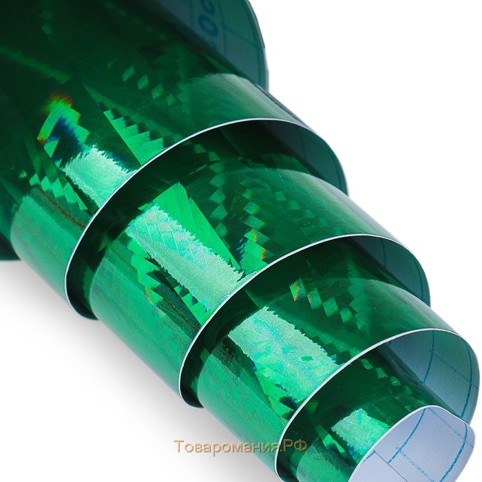 Плёнка самоклеящаяся "Ромбы", голография, зелёная, 0.45 х 3 м, 30 мкр