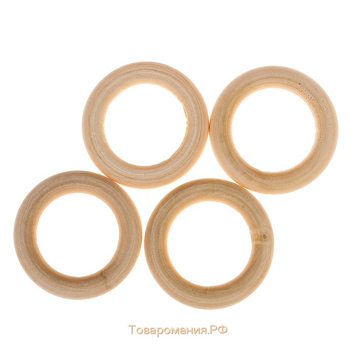 Кольца деревянные d=40 мм (набор 4 шт) без покрытия