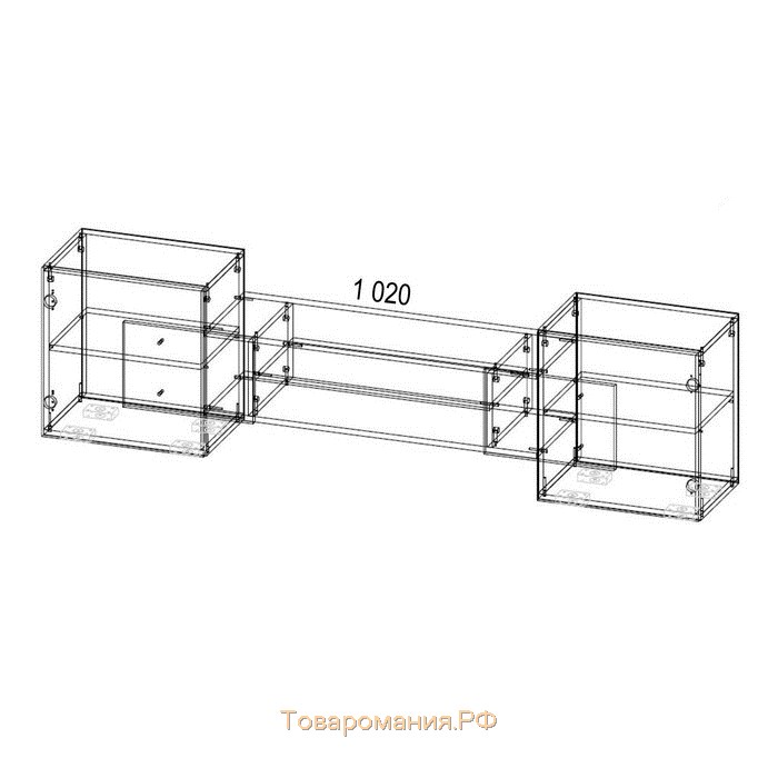 Тумба для ТВ, 2020х355х520, цвет ясень шимо светлый / белый