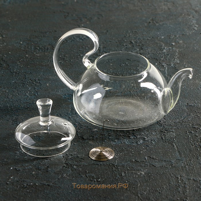 Чайник стеклянный заварочный с металлическим ситом «Элегия», 400 мл