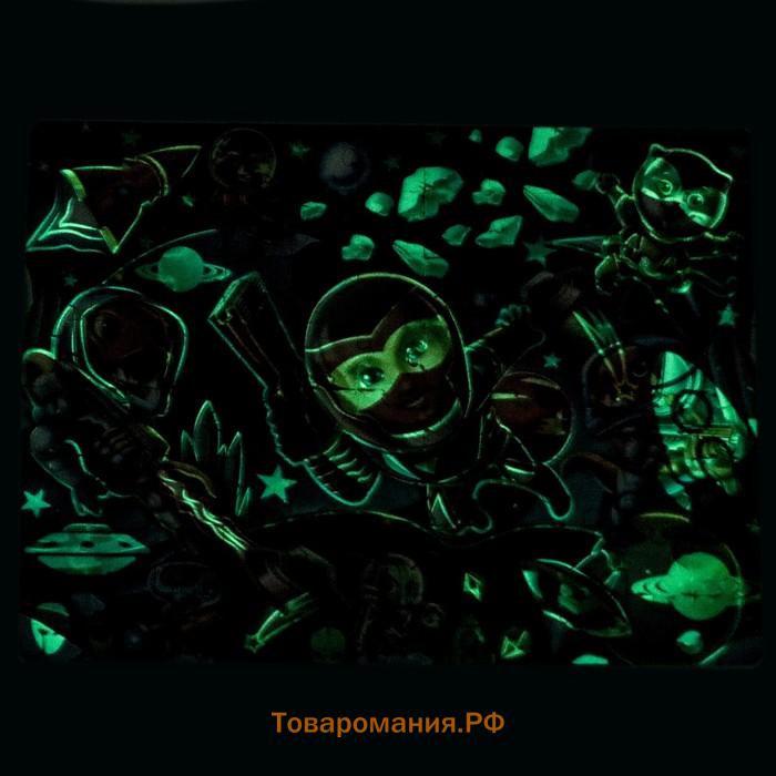 Пазлы светящиеся в темноте «Космический десант», 88 деталей