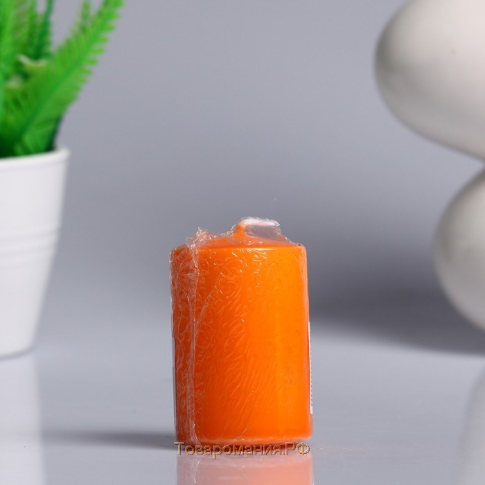 Свеча - цилиндр ароматическая "Апельсин", 4х6 см
