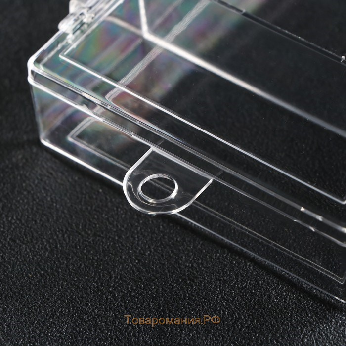 Шкатулка пластик для мелочей "3 деления" прозрачная 2,5х9х12,7 см