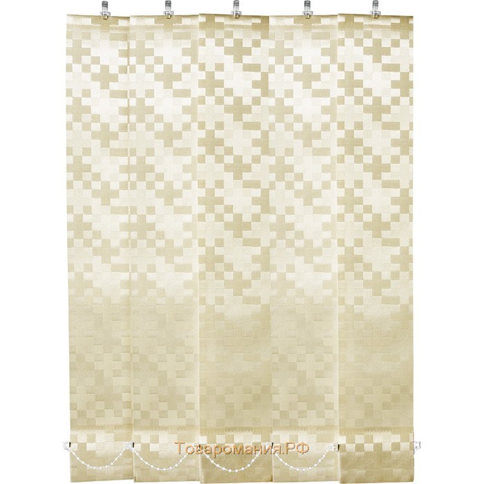 Комплект ламелей для вертикальных жалюзи «Тетрис», 5 шт, 180 см, цвет бежевый