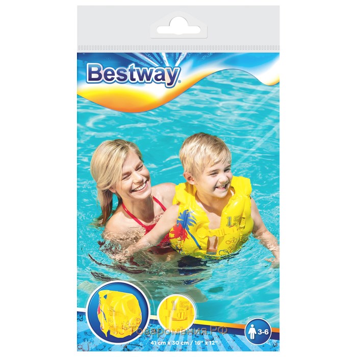 Жилет надувной Bestway «Тропики», 41×30 см, от 3-6 лет, 32069