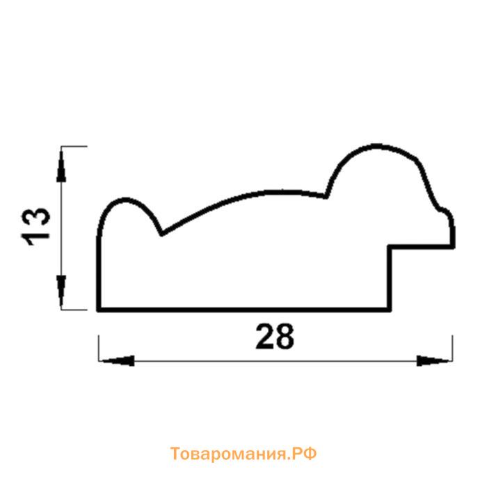 Рама для картин (зеркал) 30 х 40 х 2,8 см, пластиковая, Calligrata 6448, золотой