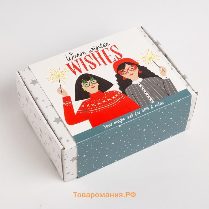 Набор новогодний подарочный «Новый год: Warm winter wishes» полотенце и аксессуары