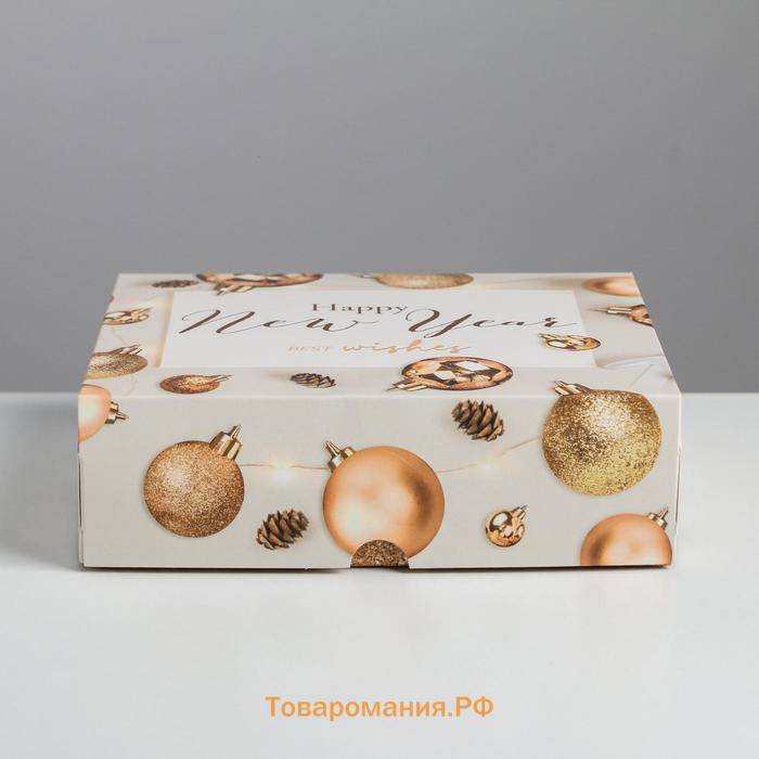 Упаковка для кондитерских изделий «Happy new Year», 20 × 17 × 6 см