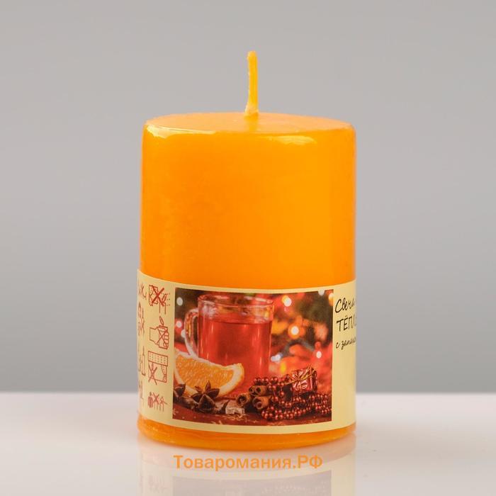 Свеча ароматическая "Пряное яблоко", 4×6 см, в коробке