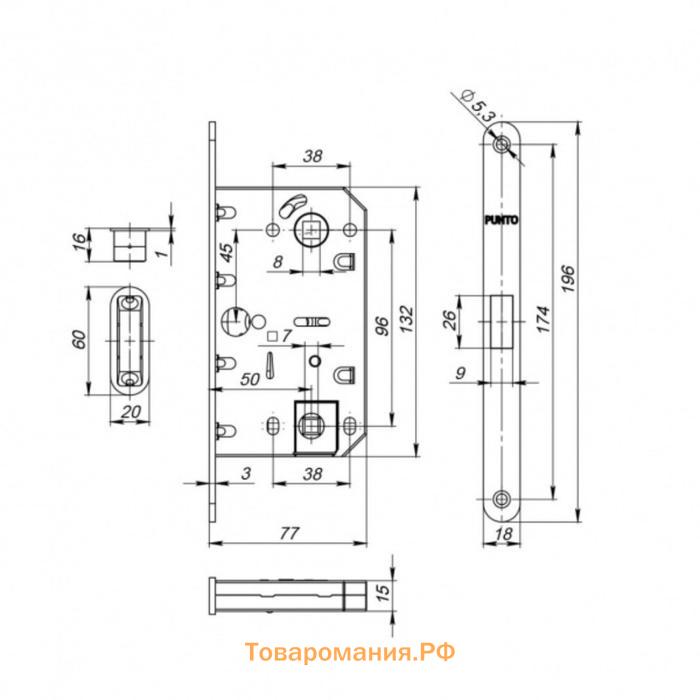 Защелка врезная магнитная ML96WC-50 WH, белый