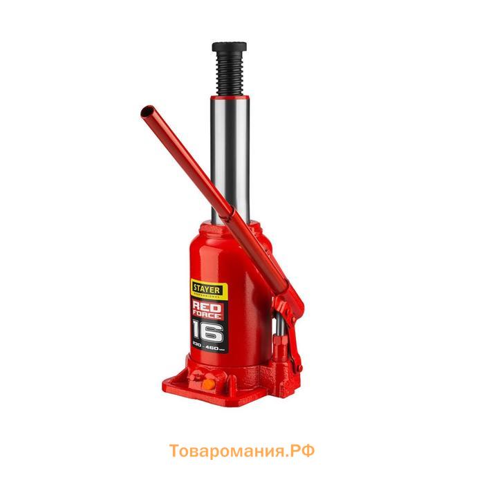 Домкрат бутылочный гидравлический STAYER RED FORCE 43160-16_z01, 230-460 мм, 16 т