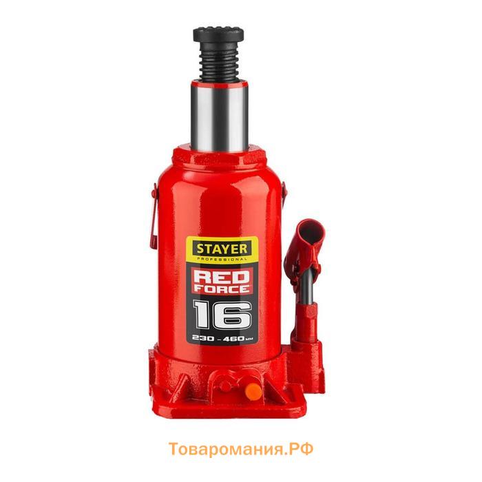 Домкрат бутылочный гидравлический STAYER RED FORCE 43160-16_z01, 230-460 мм, 16 т