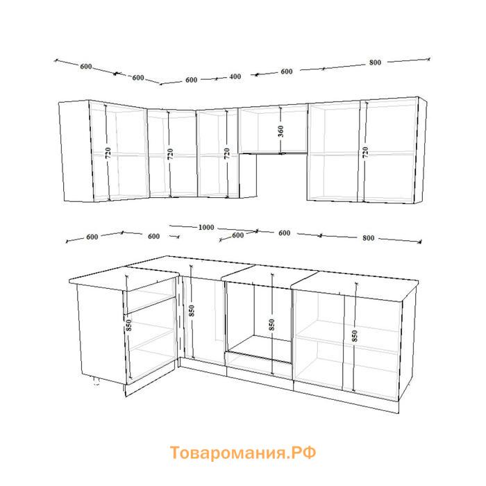 Кухонный гарнитур 16 ЛОФТ Серый/Рустик натур/Бетон темный/Дуб бунратти 2400х1200