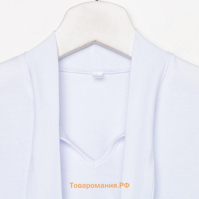 Школьная блузка для девочки, цвет белый, рост 122 см