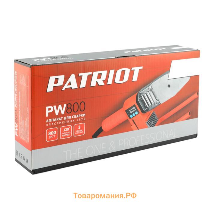 Аппарат для сварки пластиковых труб PATRIOT PW800, 800 В, 100-320°, 20/25/32 мм, ЖК дисплей