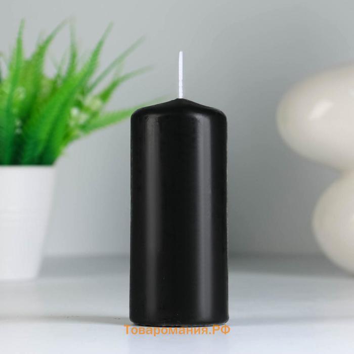 Набор свечей - цилиндров, набор 3 шт, чёрная (4х5 см, 4х9 см, 5х11,5 см)
