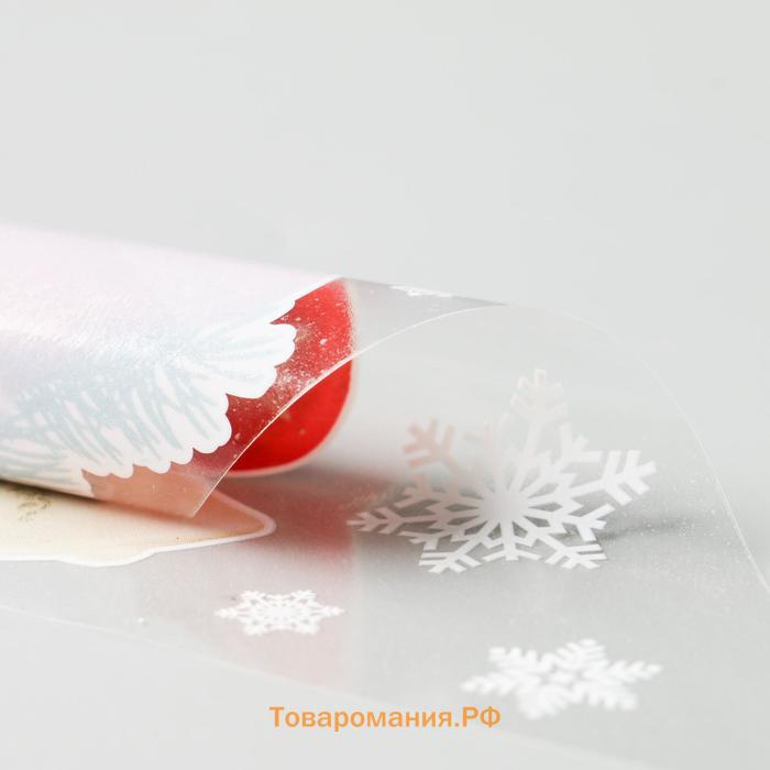 Набор наклеек новогодних "Дед мороз и снежинки" вырубная, 40 х 30 см