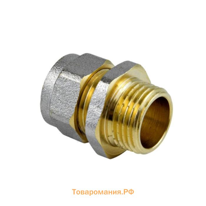 Муфта Aquasfera 7001-01, обжимная, d=16 мм х 1/2", наружная резьба, латунь