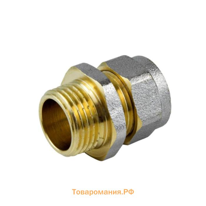 Муфта Aquasfera 7001-01, обжимная, d=16 мм х 1/2", наружная резьба, латунь