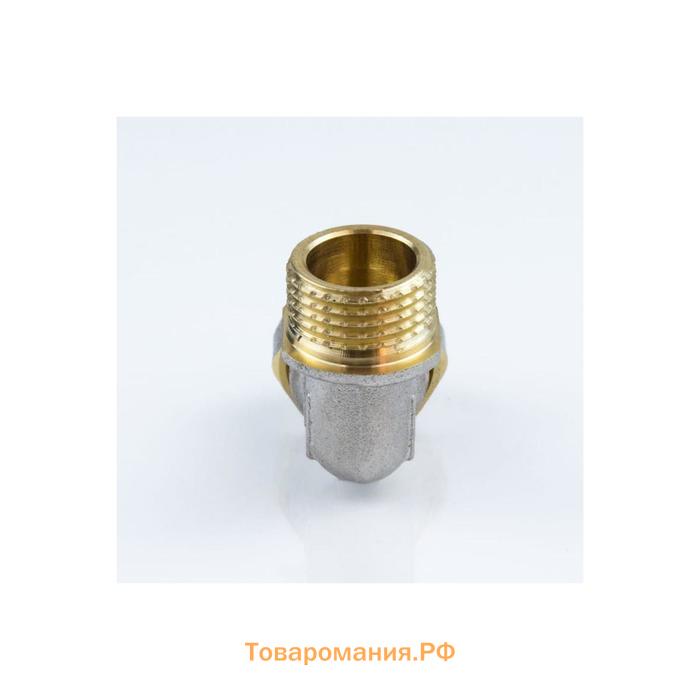 Угольник Aquasfera 7006-01, обжимной, 16 мм х 1/2" х 90°, наружная резьба, латунь