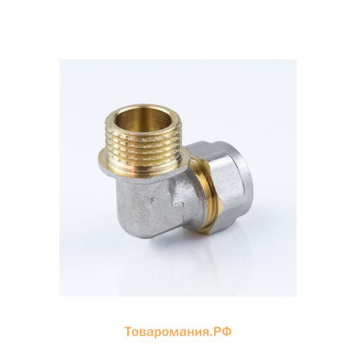 Угольник Aquasfera 7006-01, обжимной, 16 мм х 1/2" х 90°, наружная резьба, латунь