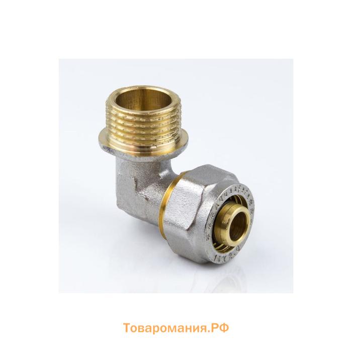 Угольник Aquasfera 7006-01, обжимной, 16 мм х 1/2" х 90°, наружная резьба, латунь