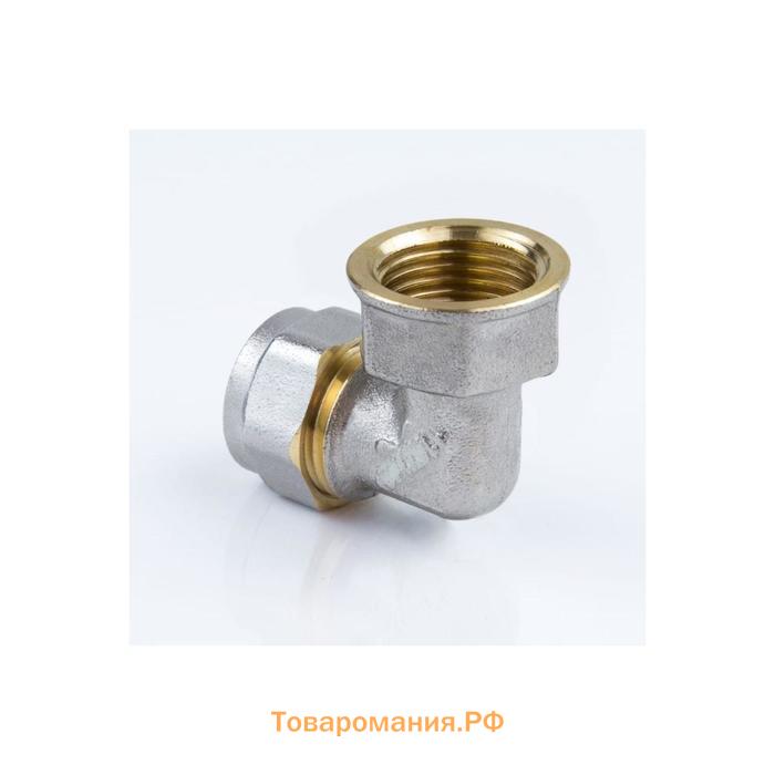 Угольник Aquasfera 7007-01, обжимной, 16 мм х 1/2" х 90°, внутренняя резьба, латунь