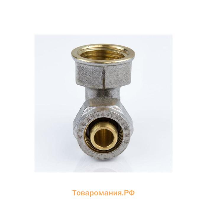 Угольник Aquasfera 7007-01, обжимной, 16 мм х 1/2" х 90°, внутренняя резьба, латунь