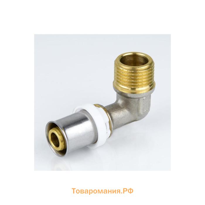 Угольник-пресс Aquasfera 8006-01, 16 мм х 1/2" х 90°, наружная резьба, латунь