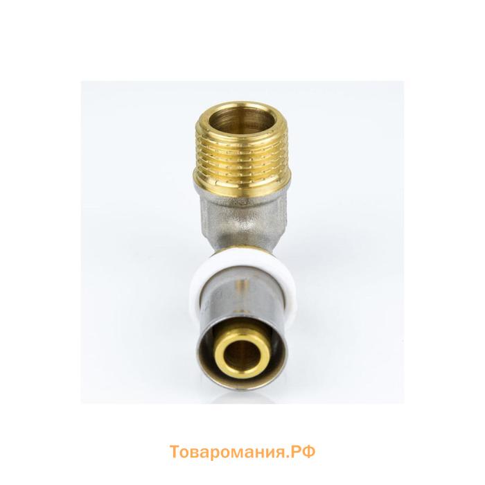 Угольник-пресс Aquasfera 8006-01, 16 мм х 1/2" х 90°, наружная резьба, латунь