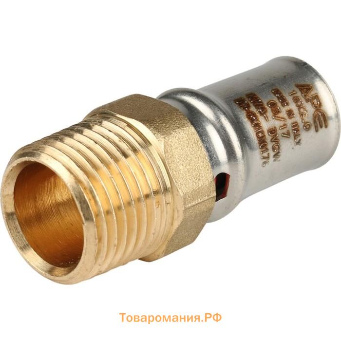 Муфта-пресс STOUT SFP-0001-001216, 1/2" х 16 мм, наружная резьба, латунь