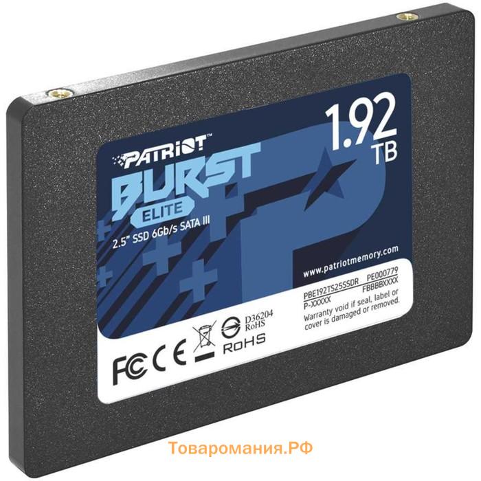 Накопитель SSD Patriot PBE192TS25SSDR Burst Elite, 1920 Гб, SATA III