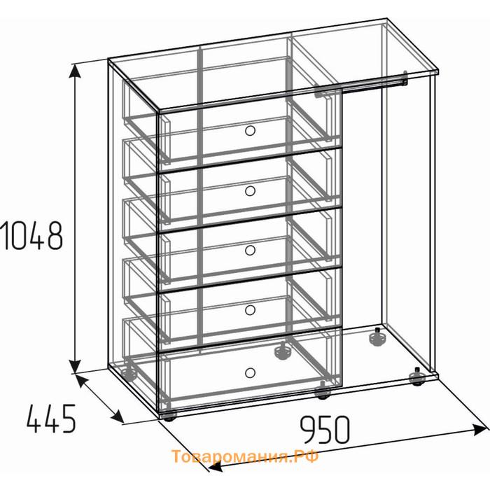 Комод «Лойс 87», 950 × 445 × 1048 мм, цвет дуб золотистый / белый / графит