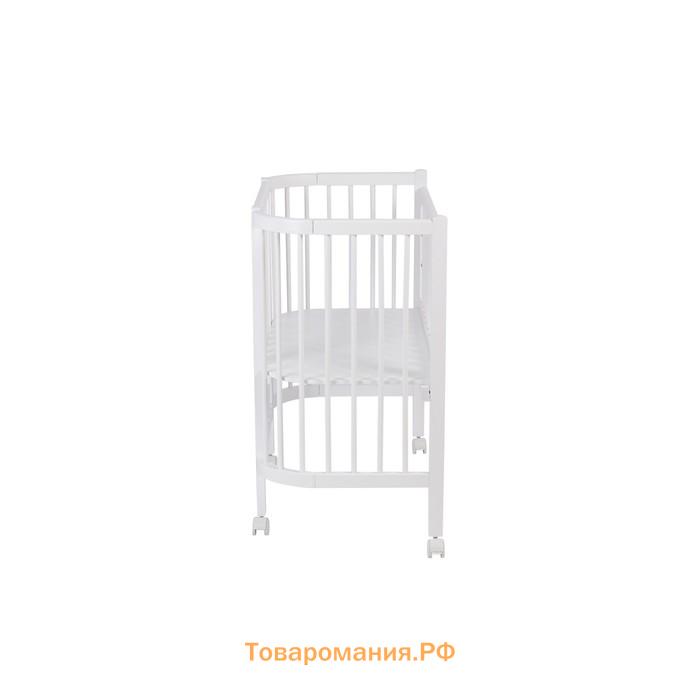 Кроватка-трансформер детская Polini kids Simple 120, приставная, цвет белый