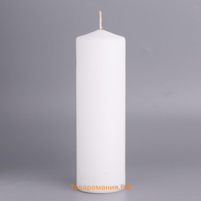 Свеча-цилиндр, 6х19 см, 425 г, 25 ч, белая