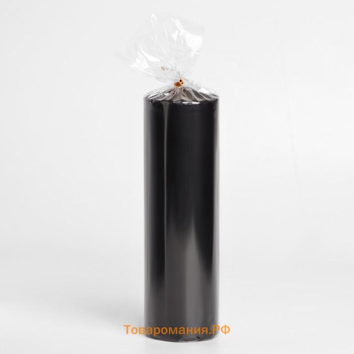 Свеча-цилиндр, 6х19 см, 425 г, 25 ч, чёрный