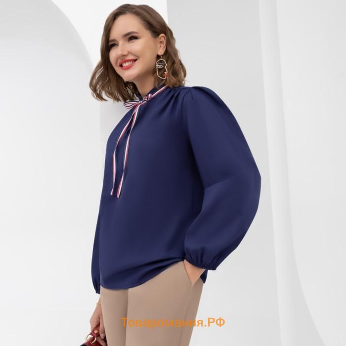 Блуза женская Charutti «Придумала сама», размер 44, цвет тёмно-синий