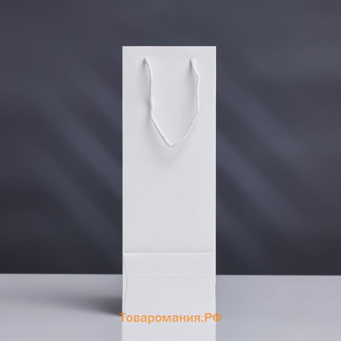 Пакет под бутылку с PVC окном, 12.5×8.5×36 см, белый