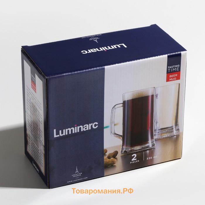 Пивные кружки Luminarc «Время дегустаций», 330 мл, набор 2 шт., стекло, прозрачные