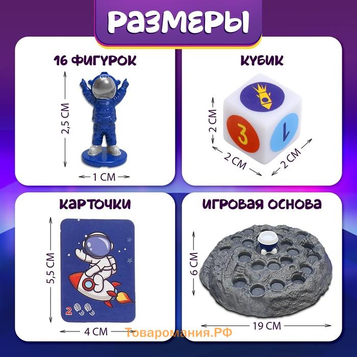 Настольная игра ходилка - бродилка для детей «Гонки в космосе», 2 игрока, 3+