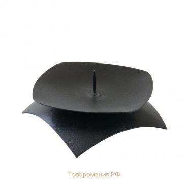 Подсвечник "Кварта Н" металл на 1 свечу,  9,5х3 см, черный