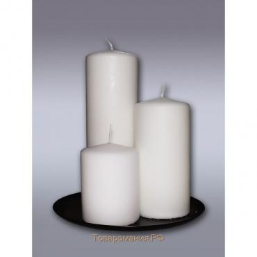 Набор свечей-цилиндров на подставке "Интерьерный", 3 шт, белый