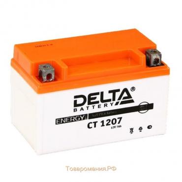Аккумуляторная батарея Delta СТ1207 (YTX7A-BS) 12 В, 7 Ач прямая (+ -)