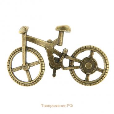 Декор металл для творчества "Велосипед" под латунь (Е6264) 2,8х5,2 см