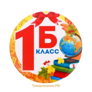 Значок закатной школьный «1Б Класс», 56мм.