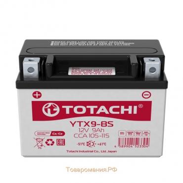 Аккумуляторная батарея Totachi MOTO YTX9-BS, 9 Ач, прямая полярность