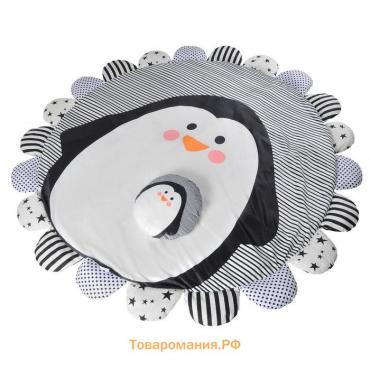 Коврик детский «Пингвин», 170х170 см, складной, цвет серый